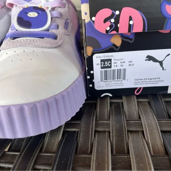 Puma Kids Sneakers - White and Purple - Picture 2 of 4